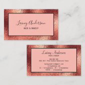 Luxe eenvoudige Trendy faux roos gouden folie text Visitekaartje (Voorkant / Achterkant)