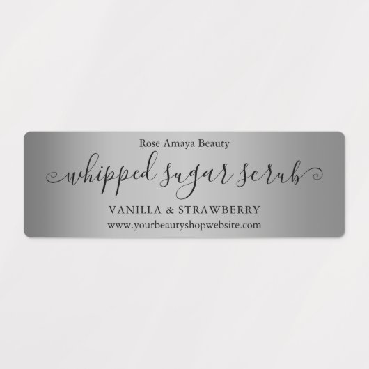 Luxe Eenvoudige Zilveren Gradiënt Horizontaal Labels (Design 1)