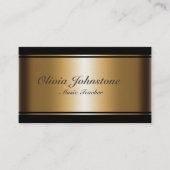 Luxe Effect Gouden en Zwarte Muzikale Noten Visitekaartje (Voorkant)