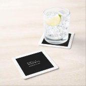 Luxe Effen Zwart & Wit Modern Minimalistisch Kartonnen Onderzetters (Insitu)