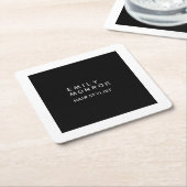 Luxe Effen Zwart & Wit Modern Minimalistisch Kartonnen Onderzetters (Schuin)