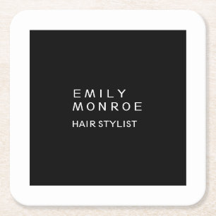 Luxe Effen Zwart & Wit Modern Minimalistisch Kartonnen Onderzetters