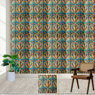 Luxe Egyptisch geïnspireerde Lotus Tegel Tegeltje