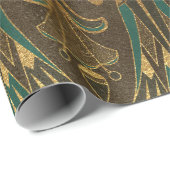 Luxe Egyptische Bloemen en Scarab Motief in Goud Cadeaupapier (Rol Hoek)