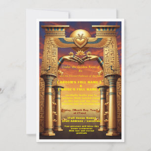 Luxe Egyptische Trouwuitnodiging   Unie Onder Kaart