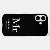 Luxe Elegance | Black Mister en trouwdatum Case-Mate iPhone Case (Achterkant (horizontaal))