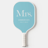 Luxe Elegance Robin Ei Blauw | Mrs Wedding Date Pickleball Paddle (Voorkant)