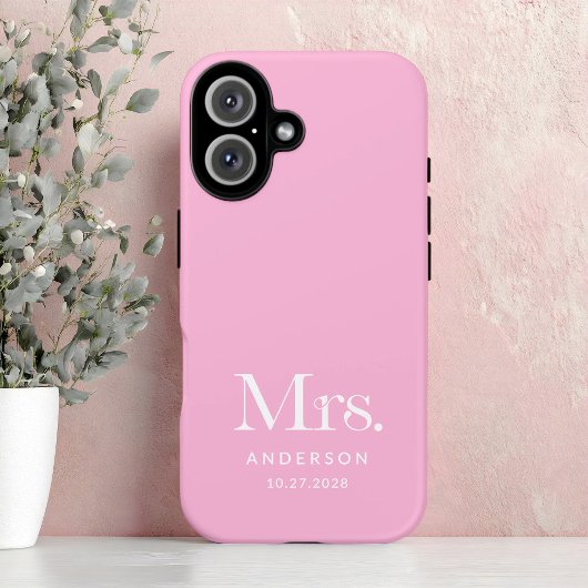 Luxe Elegance | Roze mevrouw en trouwdatum Case-Mate iPhone Case