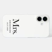 Luxe Elegance | Zwart-wit Mrs. Wedding Date Case-Mate iPhone Case (Achterkant (horizontaal))