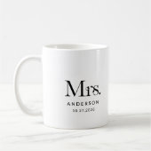 Luxe Elegance | Zwart-wit Mrs. Wedding Date Koffiemok (Links)