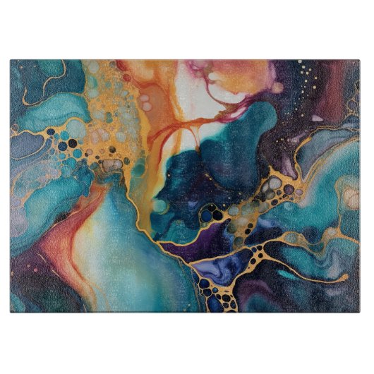 Luxe Elegant Abstract Marmer Mooi Snijplank (Voorkant)