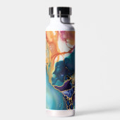 Luxe Elegant Abstract Marmer Mooi Waterfles (Links)