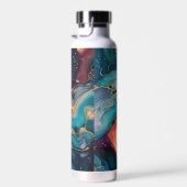 Luxe Elegant Abstract Marmer Mooi Waterfles (Rechts)