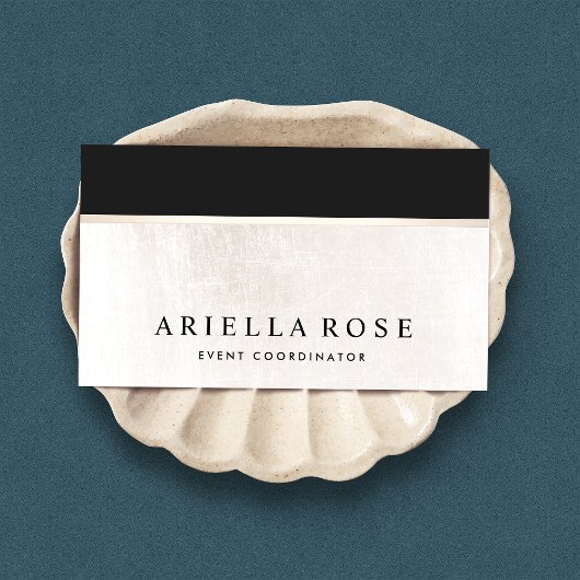 Luxe Elegant Black en White Marble Visitekaartje