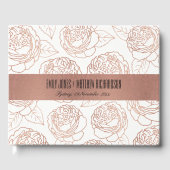 LUXE ELEGANT BLUSH PINK ROSE GOLD FLORAL WEDING GASTENBOEK (Voorkant)