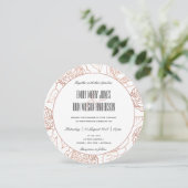 LUXE ELEGANT BLUSH PINK ROSE GOLD FLORAL WEDING KAART (Staand voorkant)