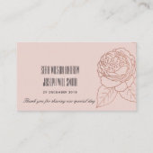 LUXE ELEGANT BLUSH PINK ROSE GOLD FLORAL WEDING PLAATSKAARTJE (Achterkant)