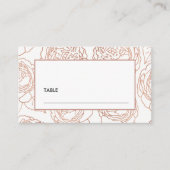LUXE ELEGANT BLUSH PINK ROSE GOLD FLORAL WEDING PLAATSKAARTJE (Voorkant)
