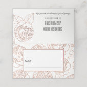 LUXE ELEGANT BLUSH PINK ROSE GOLD FLORAL WEDING PLAATSKAARTJE (Buitenkant ongevouwen)