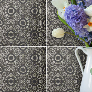 Luxe elegant Chic Faux Gold en Black Arabesque Tegeltje