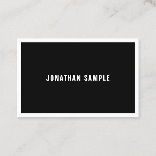 Luxe elegant eenvoudig ontwerp zwart-wit modern visitekaartje (Voorkant)