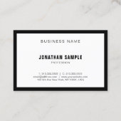 Luxe elegant eenvoudig ontwerp zwart-wit modern visitekaartje (Achterkant)