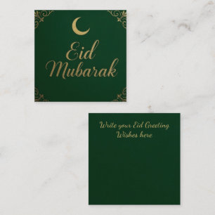 Luxe Elegant Eid Mubarak Groet in Groen Notitiekaartje