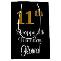 Luxe, Elegant, Faux Gold Look 11e verjaardag