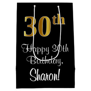 Luxe, Elegant, Faux Gold Look 30ste verjaardag Medium Cadeauzakje