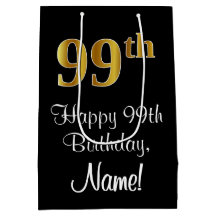 Luxe, Elegant, Faux Gold Look 99e verjaardag