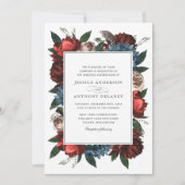 Luxe Elegant Floral Lijst Wedding Uitnodiging (Voorkant)