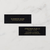 Luxe elegant gewoon modern Premium zwart Mini Visitekaartje (Voorkant / Achterkant)