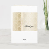 Luxe Elegant Gold Damask Dank u kaart (Achterkant)