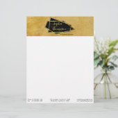 Luxe Elegant Gold Glitter Marble Script Briefhoofd (Staand voorkant)