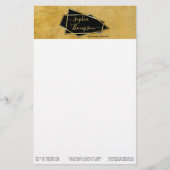 Luxe Elegant Gold Glitter Marble Script Briefpapier (Voorkant)