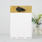 Luxe Elegant Gold Glitter Marble Script Briefpapier (Staand voorkant)