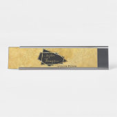 Luxe Elegant Gold Glitter Marble Script Bureau Naambordje (Voorkant)