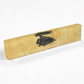 Luxe Elegant Gold Glitter Marble Script Naambordje