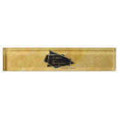 Luxe Elegant Gold Glitter Marble Script Naambordje (Voorkant)