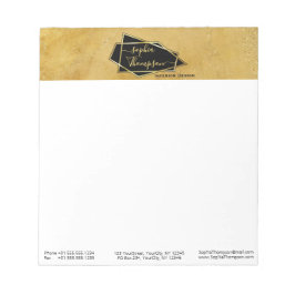 Luxe Elegant Gold Glitter Marble Script Notitieblok