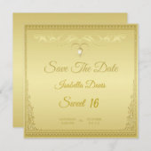 Luxe Elegant Gold  hoek grens Invitati Kaart (Voorkant / Achterkant)