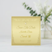 Luxe Elegant Gold  hoek grens Invitati Kaart (Staand voorkant)