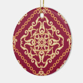 Luxe Elegant Gold Ornament Red Classic foto (Links)