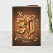 Luxe Elegant Goud en Bruin 30e Verjaardag Kaart (Voorkant)