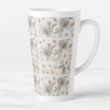 Luxe, Elegant, Goud Grijze Bloemen Patroon