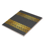 Luxe, elegant, goudziglijnen, grijze damasjes tegeltje (Zijkant)