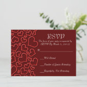 Luxe Elegant Hearts RSVP-kaart Kaart (Staand voorkant)