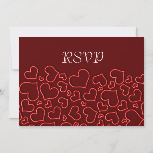 Luxe Elegant Hearts RSVP-kaart Kaart (Achterkant)