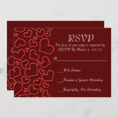 Luxe Elegant Hearts RSVP-kaart Kaart (Voorkant / Achterkant)