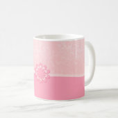Luxe Elegant Hot Pink Damask Mok (Voorkant rechts)